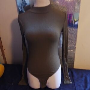 Essentials Olive Long Sleeve Bodysuit